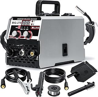 3 in 1 Multi Process MIG Welder,Inverter Gasless Welding Machine,Digital MIG Welding Machine Flux Core Solid Wire MIG ARC Lift TIG Spool Gun Inverter Welders with Ultra LED Display