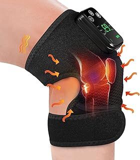 Heated Knee Massager, Cordless Heated Knee Support Wrap with Massage, Heating Vibration Knee Brace Heat Therapy for Knee/Elbow/Shoulder Relax, 3 Heating Modes Knee Warmer Wrap for Joint Pain Relief