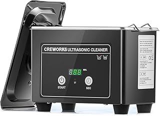 CREWORKS 0.8L Digital Ultrasonic Cleaning Machine with Timer Control, 35W Stainless Steel Ultrasonic Cleaner Machine, Professional Ultrasonic Parts Cleaner for Jewelry Retainer Makeup Sponge Glasses
