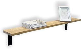 Oak Radiator Shelf | Solid Oak Wood with Brackets | Rustic Shelves for Hallway Fireplace | Wall-Mounted Floating (40 cm)