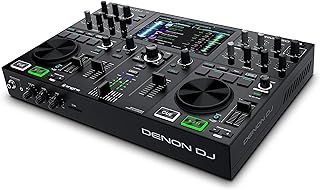 Denon DJ PRIME GO – Portable DJ Controller and Mixer with 2 Decks, WIFI Streaming, 7-Inch HD Touchscreen, DJ Set with Lights Control and Rechargeable Battery