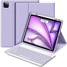 Bettdow for iPad Air 13 Inch M3 2025/ M2 2024 Keyboard Case, Detachable Wireless Keyboard, Case with Pencil Holder for Pro 12.9 Inch 3rd/4th/5th/6th Gen 2018-2022, Air 13" M2 2024/M3 2025 (Purple)