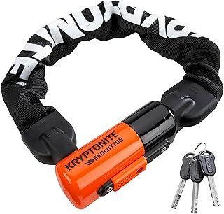 Kryptonite Unisex's Evolution Chain Lock, Black/Orange, 10mm x 55cm