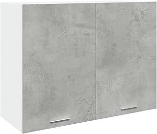 vidaXL Hanging Cabinet Wall Storage - Concrete Grey - Engineered Wood - 80x31x60 cm - Kitchen Organizer
