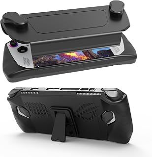 EJGAME Upgraded Ultra Slim TPU Protective Case with Front Cover Compatible with ASUS ROG Ally, Shock-Absorption, Non-Slip and Anti-Scratch Design Cover Protector (Black)