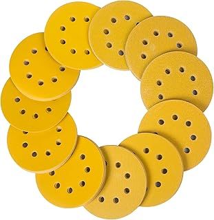 110PCS 125mm Sanding Discs, Orbital Sander Discs Include 60 80 100 120 150 180 240 320 400 600 and 800 Grit Sand Sheets