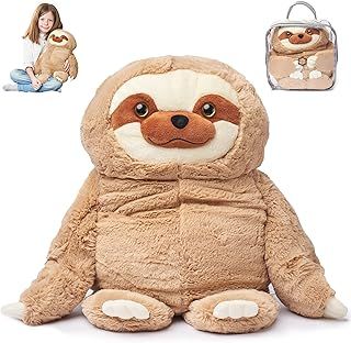 ODOXIA Weighted Anxiety Plush Toy 2.3 Kg | Calming & Comforting | Weighted Stuffed Animal Sloth | Weighted Anxiety Animal | Carrying Bag Included | Machine Washable Weighted Plushie