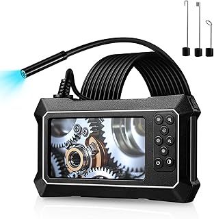 DKIEI 4.3" IPS Screen Endoscope Inspection Camera, IP67 Waterproof Borescope with 8 LED Lights, 1080P HD Inspection Camera, 5M Semi-Rigid Snake Cable, Gadgets for Men