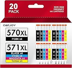 CATJOY 570 571 Ink Cartridges Replacement for Canon 570XL 571XL PGI-570XL CLI-571XL for Canon MG5750 Printer Ink Cartridges for PIXMA MG5700 MG5750 MG5751 MG6850 MG6851 TS5050(20-Pack)