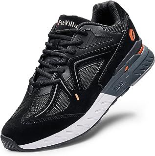 FitVille Mens Extra Wide Fit Trainers Comfortable Running Sneakers Lightweight Walking Shoes for Flat Feet Plantar Fasciitis - Rebound Core