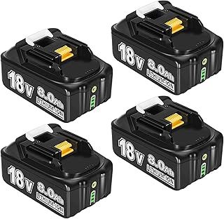 4 Pcs 8.0Ah 18V Battery Replacement for Makita 18V Battery Compatible with Makita Batteries 18v BL1860B BL1840B BL1830B BL1820 BL1815 with LED Indicator