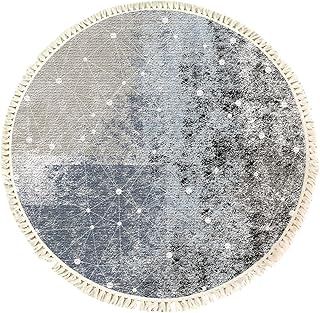 Round Rugs 2ft Starry Grey Rugs Starry Carpet Floor Mat Woven Tassels Vintage Non-Slip Non-Shedding Soft Circle for Living Room Bedroom Entryway Kitchen Laundry Office Rug 60cm, 304060