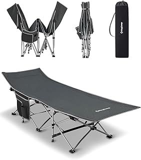 KingCamp Camping Bed Wide Size Folding Camping Beds for adults Heavy Duty Sturdy Camp Bed Camp Cot Portable with Side Pocket for Outdoor Travel Office