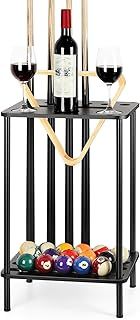 smusei Pool Cue Rack Floor Stand Billiard Stick Holder - Holds 6 Cues, Black