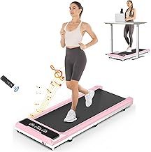 Dskeuzeew Walking Pad, 2.5HP Under Desk Treadmill, 1-10KM/H Treadmills for Home Office, Portable Running Walking Machine, Electric Treadmill with Music Player/LED Display/Remote Control, No Assembly