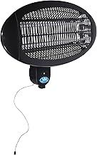 2 kW Wall Mounted Patio Heater with 3 Heat Settings in Black. Electric Outdoor Garden Heating