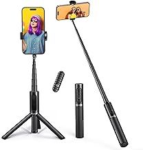 ATUMTEK Selfie Stick Tripod, Extendable 3 in 1 Aluminum Bluetooth Selfie Stick with Wireless Remote and Tripod Stand for iPhone 16/15/14/13/12/11 Pro Max/XS Max/XS/XR/X/8/7, Samsung Smartphones Black