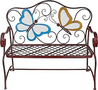 Alpine BVK546 Corporation 114L x 58W cm Outdoor 2-Person Butterfly Garden Bench, Bronze, Medium