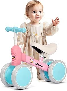 Hello-5ive Baby Balance Bike,Indoor Outdoor Toys Baby Ride On Bike No Pedals for 1-2 Year Old Boys Girls Kids Toddlers First Bike, Best Gift (pink & blue)