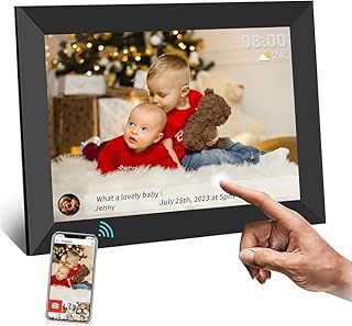 Digital Photo Frame WiFi 10.1 inch Electronic Smart Cloud Digital Picture Frame with 1280x800 LCD Touchscreen,Support Auto-Rotate/Image Preview/MP3/Calendar Clock,Share Photos by Frameo APP