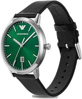 Emporio Armani Men Analog Quartz Watch with Leather Strap AR11509
