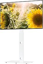 BONTEC TV Floor Stand for 30-70 inch LED LCD OLED Plasma Flat Curved TVs, Height Adjustable Tall TV Stand with Brackets up to 40kg, Max VESA 600x400mm White
