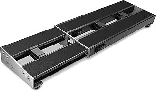 D'Addario XPND Pedal Board - Guitar Pedal Board that Expands - Pedal Boards for Guitars - 1 Row, Lightweight, Durable Aluminum Pedalboard - Pre-Applied Loop Velcro for Swapping Pedals