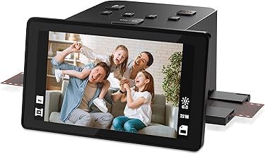 Slide Scanner Digital Film Scanner with Large 5" LCD Screen, Negatives Film Scanner Convert Color & B&W Negatives & Slides 35mm, 126, 110 Film to 22MP JPEGs