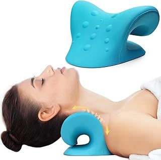 Neck Stretcher for Pain Relief, Neck and Shoulder Relaxer, Cervical Traction Device for TMJ Pain Relief and Cervical Spine Alignment Neck Curve Corrector, Chiropractic Pillow