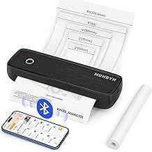 MUNBYN ITP04 Thermal Printer A4, Portable Printer A4 Inkless Wireless Printers, Mobile Bluetooth Printers, Compact No Ink, for Home Photo Invoice Study, Compatible with Android & iOS, Black