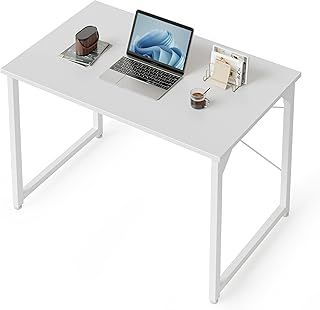 CubiCubi Computer Desk 80 x 40 x 75 cm Home Office Laptop Desk Study Writing Table, Modern Simple Style, White