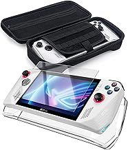 ENCASED Clear Grip Case with Tempered Glass Screen Protector Designed for Asus ROG Ally with Protective Carrying Bag with Handle (EVA Hard Shell)