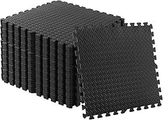 60 x 60cm 4PCS Black Large Foam Jigsaw Mats Thick Heavy Duty Gym Flooring Interlocking Floor Mats Eva Soft Foam Yoga Mat Tiles Rubber Stable Mat for Gym Home Garage (4PCS)