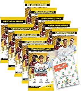Bundle with Match Attax CL 2024/25 Trading Cards - 10 Boosters + Exclusive Collect-it Cases