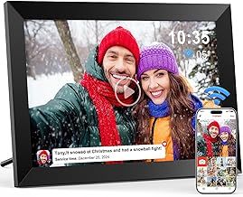 Digital Photo Frame WiFi 10.1 Inch, 1280 x 800 IPS LCD Touchscreen Smart Digital Picture Frame Built in 32GB Memory, Auto-Rotate Electronic Photo Frame, Share Photos/Videos via Frameo (Black)