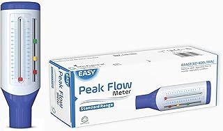 Easy Peak Flow Meter for Adult to Monitor Lung Function | Expiratory Flow Meter | Color Coded Indicator | Standard Range for Adult | Include Instructions and Blank Charts – Color Coded Indicators
