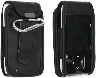 caseroxx Leather-Case with belt clip compatible with Dexcom G7 / ONE+ made from genuine leather, Pouch with belt clip and viewing window in black