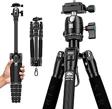 SIRUI Traveler 5CX Carbon Fibre Tripod for Camera, 52" Portable Travel Tripod with 360° Panoramic Ball Head, Compact with Extendable Centre Column for DSLR, Camcorder, Smartphone, Max Load 6kg