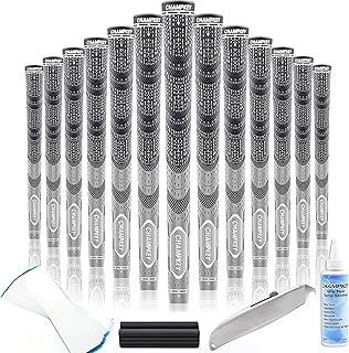 CHAMPKEY Premium Hybrid Golf Grips 13 Pack | All Weather Performance Golf Club Grips | Choose Between 13 Grips with 15 Tapse and 13 Grips with All Kits