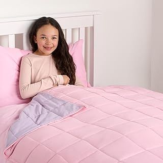 OHS Weighted Blanket for Adults 3kg, Reversible Men Women Weighted Blanket Calming Stress Gift for Women Sleep Therapy Anxiety Relief Super Soft Microfibre, Pink/Purple - 150 x 100cm