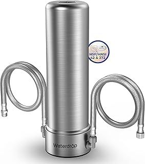 Waterdrop AS13 Under Sink Water Filter, 6 Stage Stainless Steel Under Sink Water Filtration System, No Drilling Required Water Filter System, NSF/ANSI 42 Certified, Reduce PFAS, PFOA/PFOS
