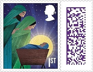 Christmas Postage Stamps 25x 1st Class Stamps (Sheet of 25) Royal Mail Stamps Barcoded QR Code Postage Stamps 1st Class UK Stamps for Christmas Cards Stamps 1st Class Letter Stamps First Class Stamps
