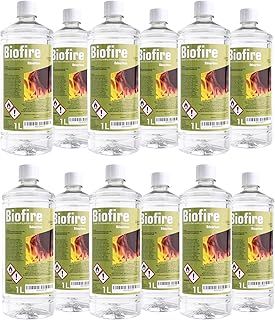 Bioethanol Fuel for Fireplaces | Clean-Burning & Eco-Friendly | Smokeless & Odourless | Indoor & Outdoor Use | 1L PET Bottles, White, 12 Litre