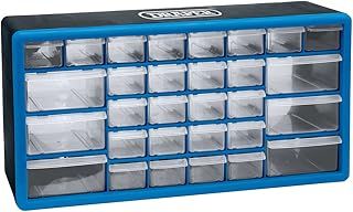 Draper 30 Drawer Garage Plastic Storage Unit | Tool and Parts Storage | Garage Workshop Storage Organiser | Wall Mountable | 12015