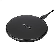 Amazon Basics 15W Qi Certified Wireless Charging Pad (iPhone 16/ 15/14/13/12/11/X, Samsung) - With USB cable (AC adapter not included) - Black