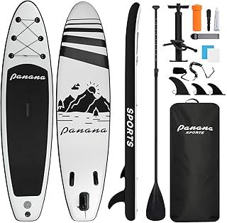 Panana Inflatable Stand Up Paddle Board 10'x30’’x6’’, Premium Surfing Board Kit for Youth & Adults, SUP with Adjustable Paddle Hand Pump Fin Leash Backpack