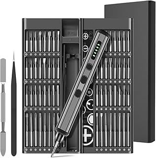 Mini Electric Screwdriver Precision Screwdriver Repair Tool 68 in 1 with 68 Magnetic Bits 0.12Nm to 0.35Nm5/32 inch Hex for iPhone, Laptop, Watch