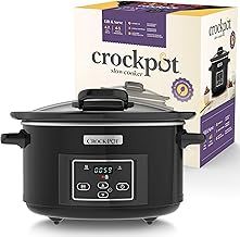 Crock-Pot Lift and Serve Digital Slow Cooker with Hinged Lid and Programmable Countdown Timer | 4.7 Litre (up to 5 People) [CSC052], Black