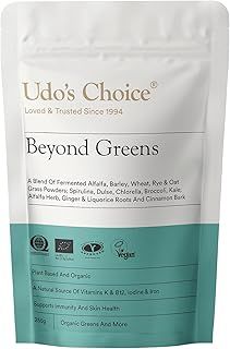 Udo's Choice Beyond Greens - Vegan Super Greens Powder with Barley, Oats and Wheat - Rich in Antioxidants - Use in Smoothies or Baked Goods - 31 Servings - 255g