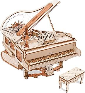 ROKR 3D Wooden Model Kits for Adults - Music Box Piano Puzzle, Magic Piano Gifts for Kids and Adults to Build